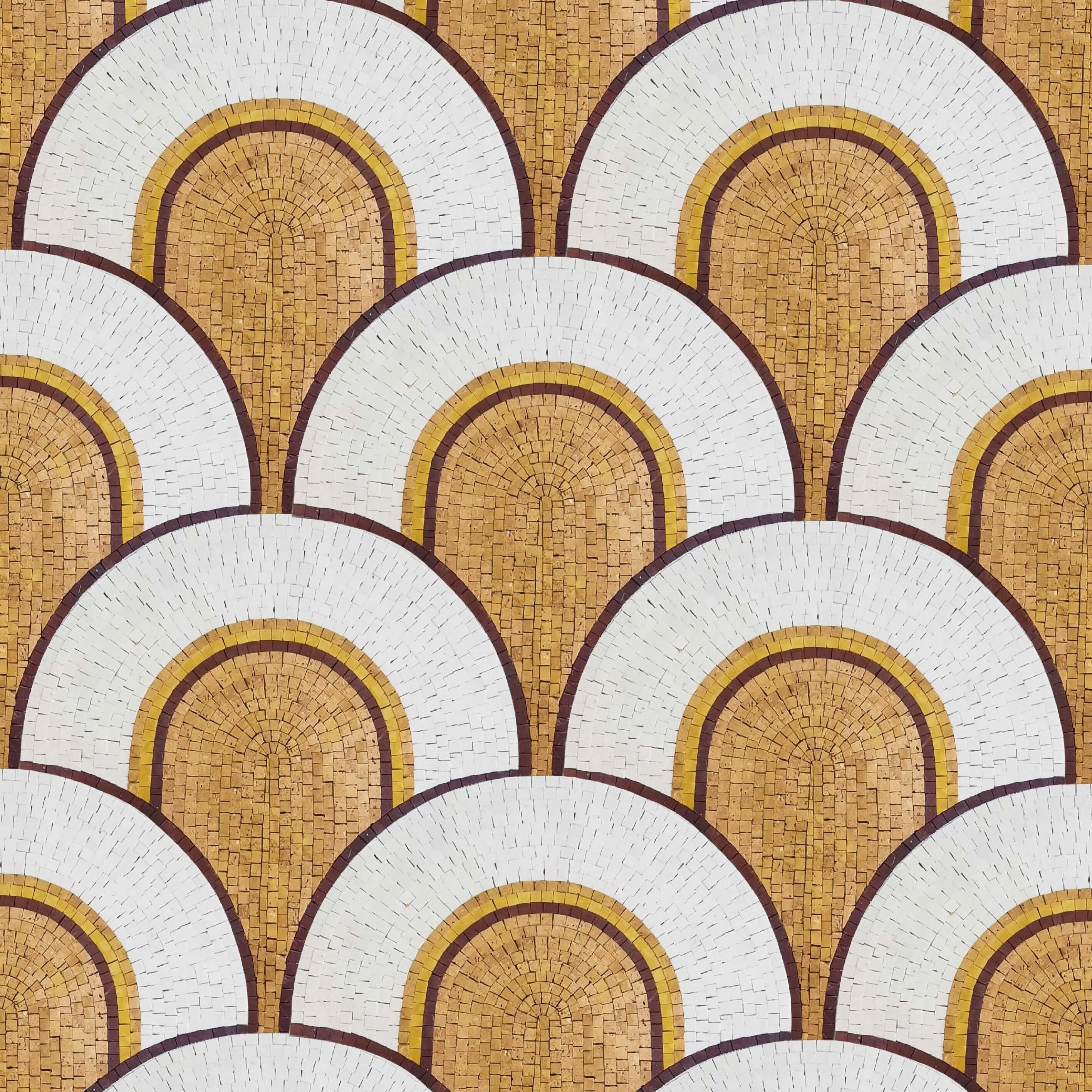 Fish scale mosaic backsplash tile handmade marble floor mosaic tile