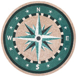 Mosaic compass floor tile handmade marble tile