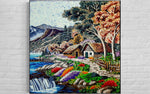 Landscape mosaic wall art handmade Marble mosaic mural tile