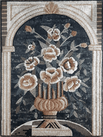 Flower mosaic wall art handmade mosaic floral mural