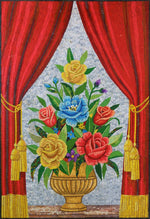 Flower mosaic wall art handmade mosaic floral mural
