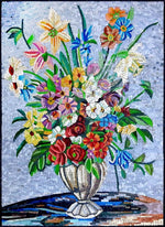 Flower mosaic wall art handmade mosaic floral mural