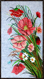 Flower mosaic wall art handmade mosaic floral mural