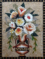 Flower mosaic wall art handmade mosaic floral mural