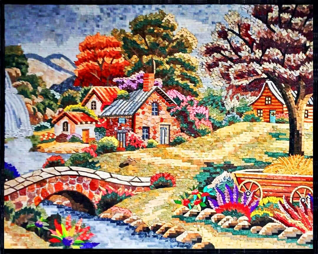 Landscape Mosaic Mural marble mosaic Tile