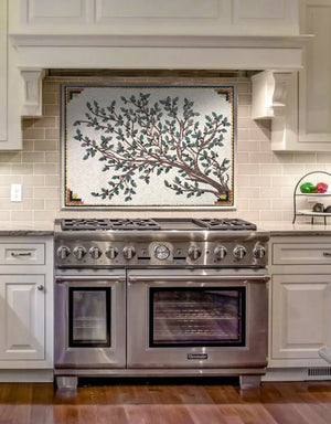 Kitchen Backsplash Olive Tree Branches With Leaves Backsplash Marble Mosaic Tile backsplash