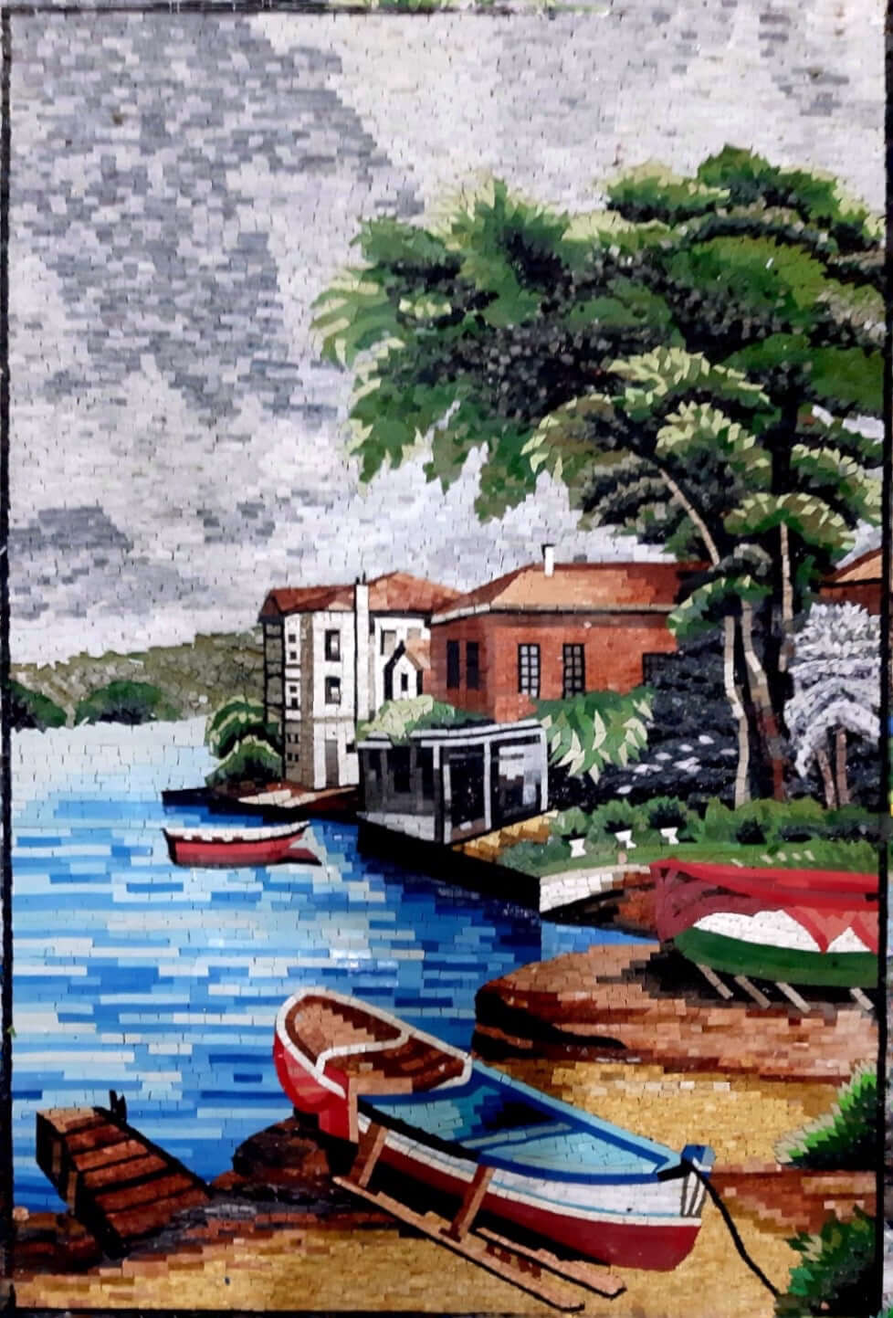 Landscape Mosaic design wall Art Handmade Mosaic mural