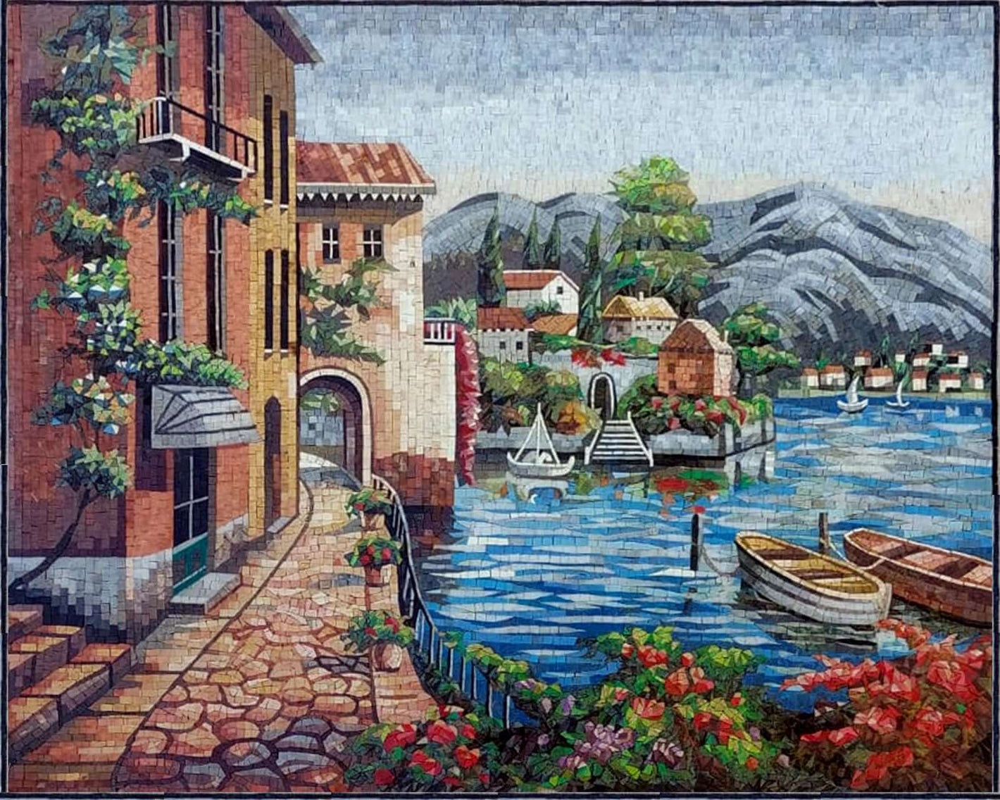 Landscape Mosaic design wall Art landscape Handmade Mosaic mural