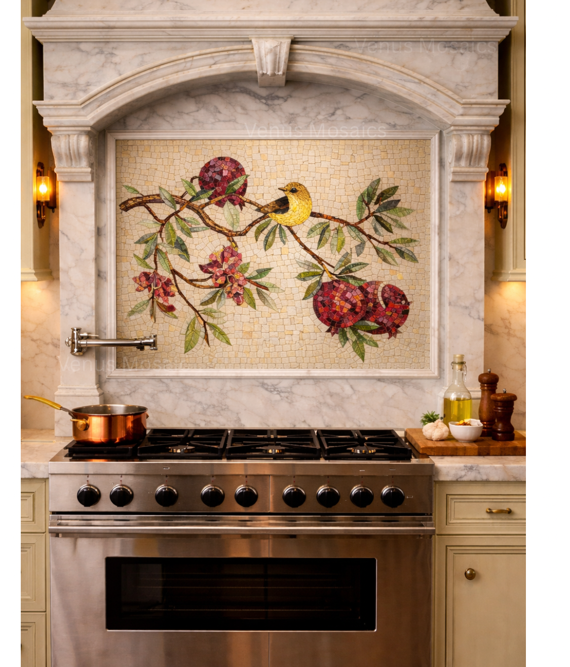 Kitchen Backsplash |  Marble Mosaic Tile