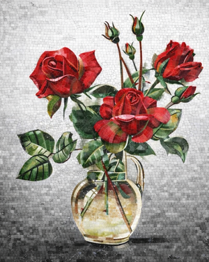 Rose Marble Mosaic Tile – Luxury Kitchen Backsplash & Floral Wall Art Panel