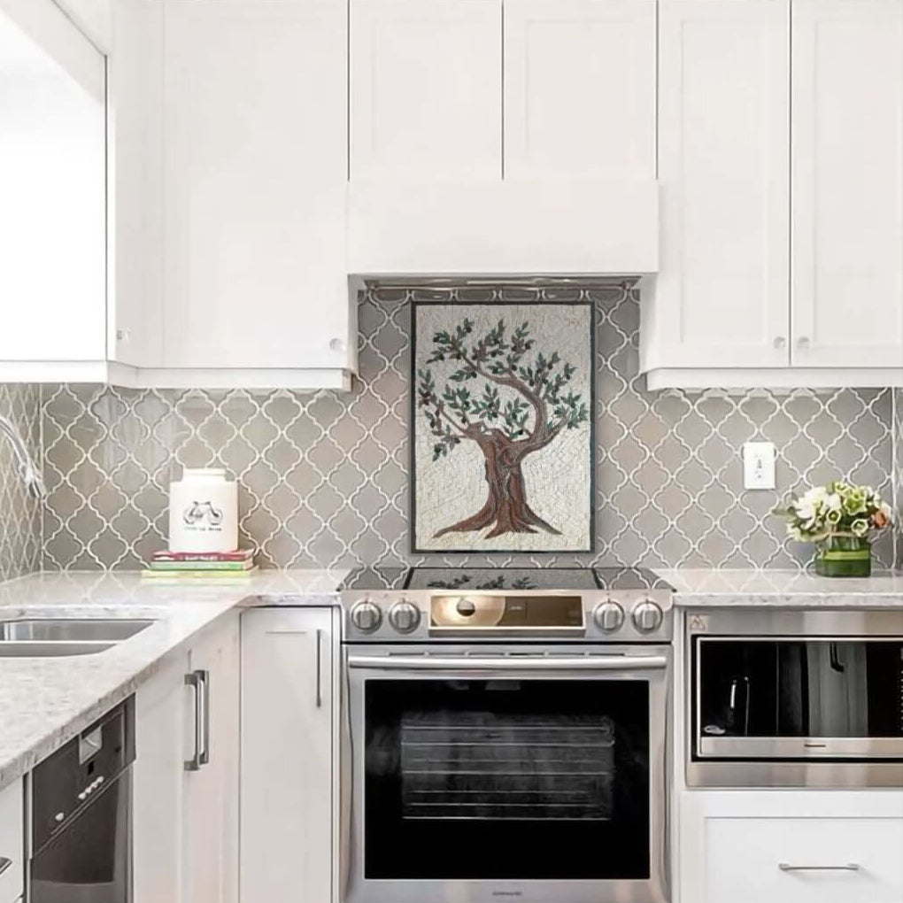 Kitchen Backsplash | Olive Tree Mosaic Kitchen Tile