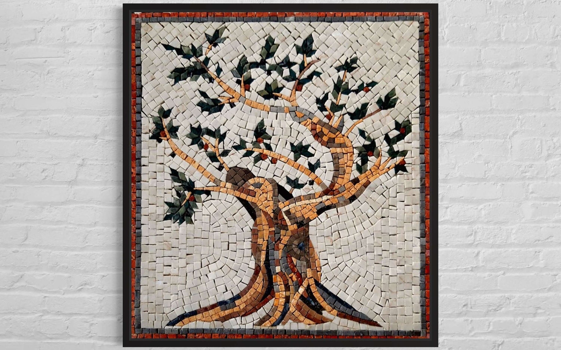 Mosaic Kitchen Backsplash | Olive Tree Marble Mosaic Tile