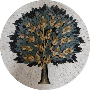 Mosaic Kitchen Backsplash – Tree of Life Marble Tile Art