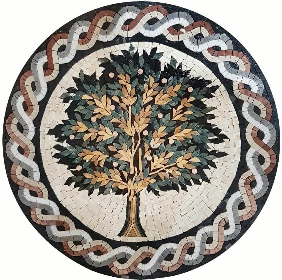 Mosaic Kitchen Backsplash – Tree of Life Marble Tile 
