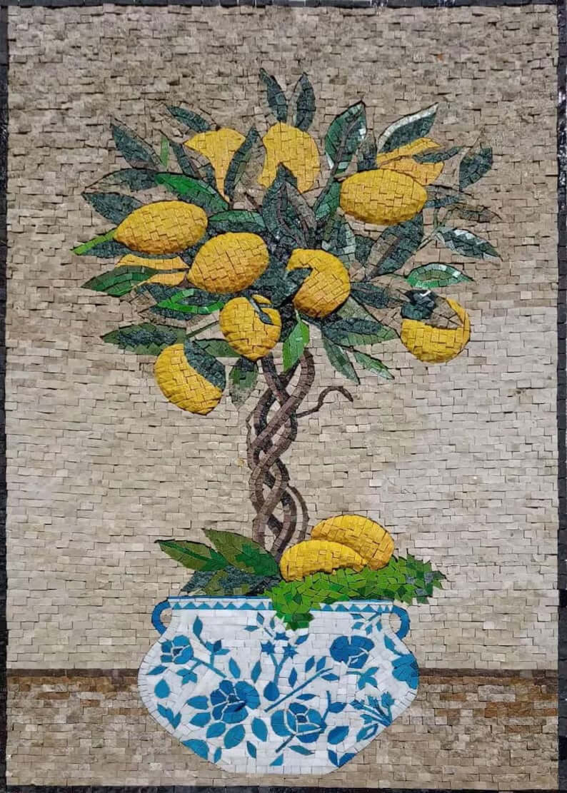 Mosaic kitchen backsplash | Lemon Tree Marble kitchen Tile