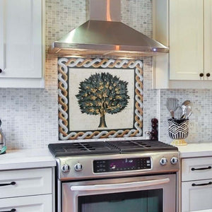 Tree of Life Mosaic Backsplash – Marble Tile for Kitchen