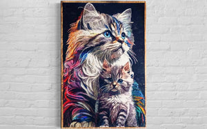 Cat Mosaic Wall Art | Handcrafted Backsplash Tiles
