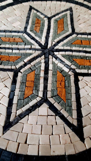 Square Handmade Roman Style Marble Mosaic Floor Tile