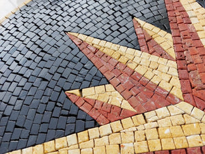 Mosaic compass floor tile handmade marble tile