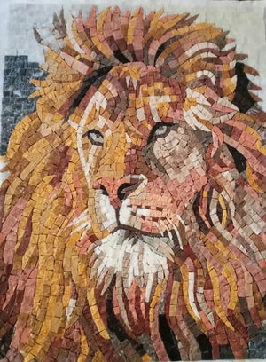 Lion mosaic wall art handmade mosaic tile mural backsplash