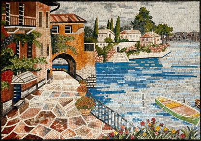 Landscape Mosaic wall Art handmade marble mosaic tile