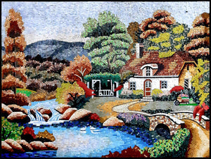 Landscape Mosaic wall Art handmade marble mosaic tile