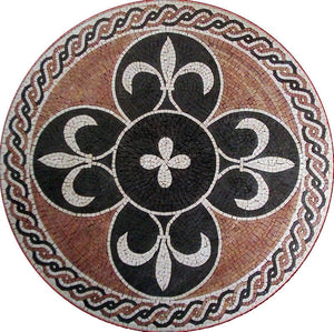 Handmade Mosaic Compass Rose Nautical Marble Mosaic Medallion Flooring Tiles