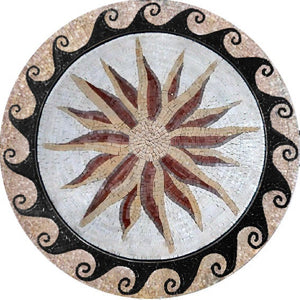 Marble Mosaic Medallion Marble Mosaic tile Ideal for Floor Pool or Tabletop Installation