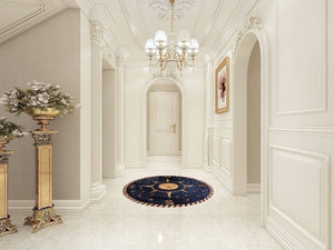 Mosaic compass floor tile handmade marble tile