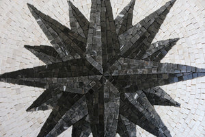 Handmade Mosaic Compass Marble Mosaic Medallion Flooring Tiles