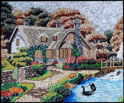 Landscape Mosaic wall Art handmade marble mosaic tile