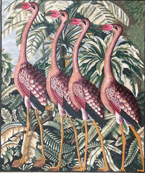 Flamingos Mosaic wall Art Handmade mosaic murals