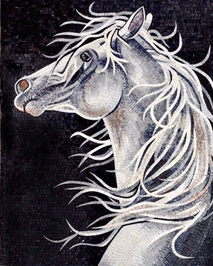 Horse Mosaic wall art marble mosaic mural tile luxury marble tile