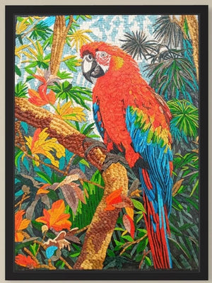 Macaw Parrot Mosaic Wall Art