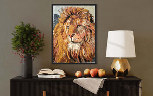 Lion mosaic wall art handmade mosaic tile mural backsplash