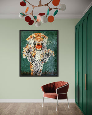 Tiger Portrait Marble Mosaic Wall Art  Handcrafted wild tiger mosaic art