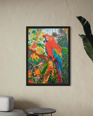 Macaw Parrot Mosaic Wall Art