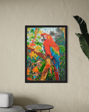 Colorful Macaw Parrot Mosaic Marble Wall Art | Mosaic Art For Living Room Décor | Macaw Lover Gift