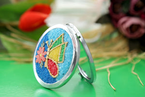 Butterfly micro mosaic Makeup mirror , luxury Gift for her , Handmade hand Mirror