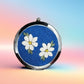 Daisy flowers micro mosaic Makeup mirror , luxury Gift for her , Handmade hand Mirror