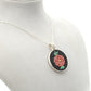 Flowers necklace  micro mosaic jewellery , luxury Gift for her , Handmade Red Flowers Silver Pendant