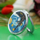 The starry night micro mosaic Makeup mirror , luxury Gift for her , Handmade hand Mirror