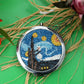 The starry night micro mosaic Makeup mirror , luxury Gift for her , Handmade hand Mirror