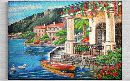 Colourful Landscape Mosaic design wall Art landscape Handmade Mosaic mural