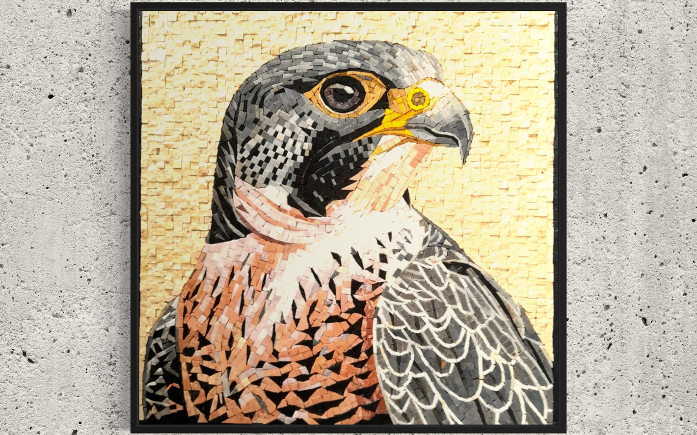 Falcon Mosaic wall art Handmade Marble Mosaics Art - Mosaic Bird Art