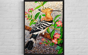 Hoopoe Mosaic wall art Handmade Marble Mosaics Art - Mosaic Bird Art