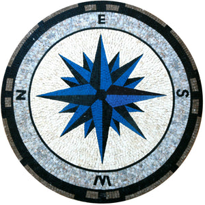 Mosaic Compass Rose Nautical Marble Mosaic Medallion Flooring Tiles