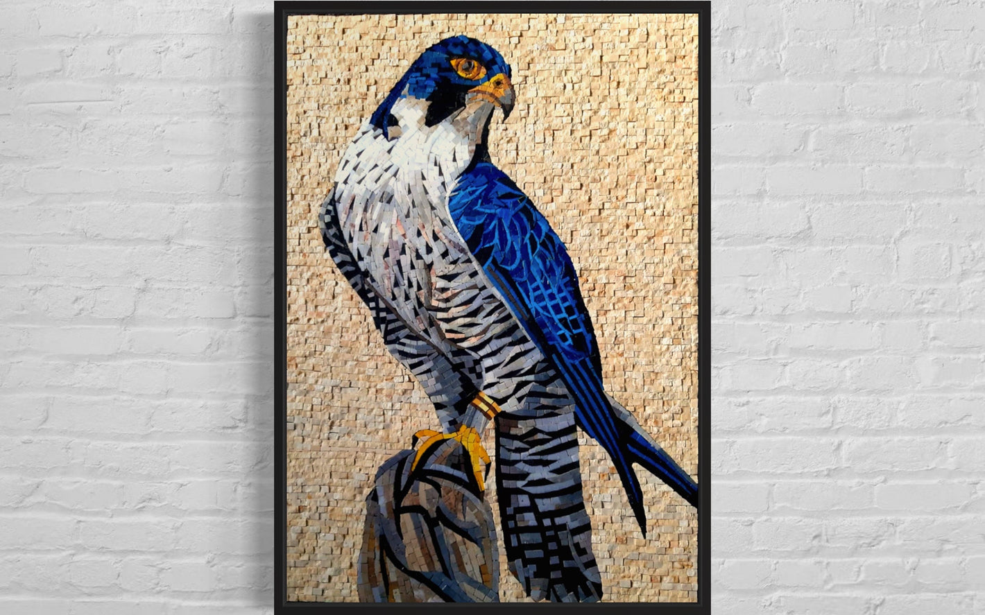 Falcon Mosaic wall art Handmade Marble Mosaics Art - Mosaic Bird Art