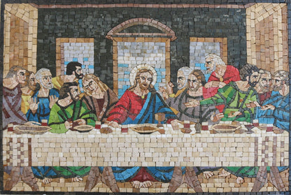 Mosaic Wall Art The Last Supper DaVinci Handcrafted Mosaic Reproduction Unique Marble wall art