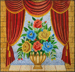 Flower mosaic wall art handmade mosaic floral mural 